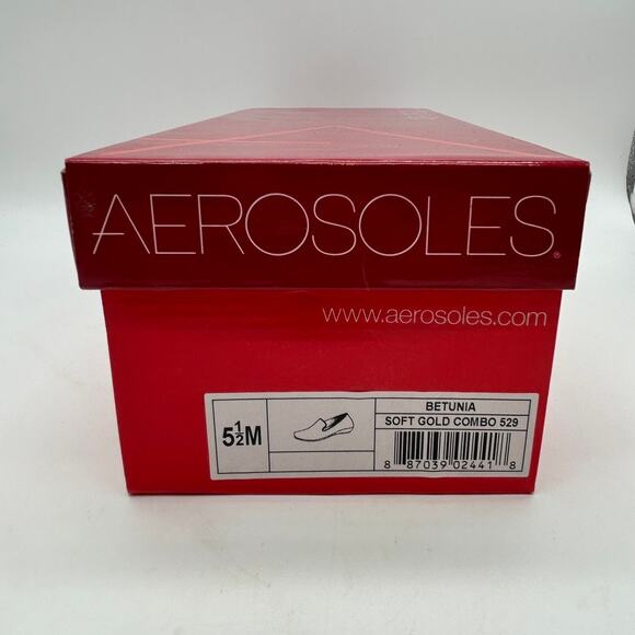 NIB Aerosoles Gold Sequin Smoking Loafers 5.5 Dressy Evening Party Costume New - Picture 6 of 16